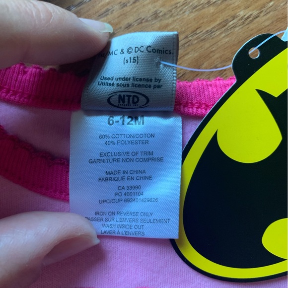 Batgirl in Training Pink Baby Onesie 6-12m - Picture 2 of 2